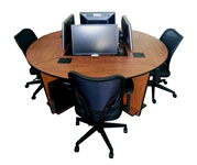 roundabout,round computer table,round smart table